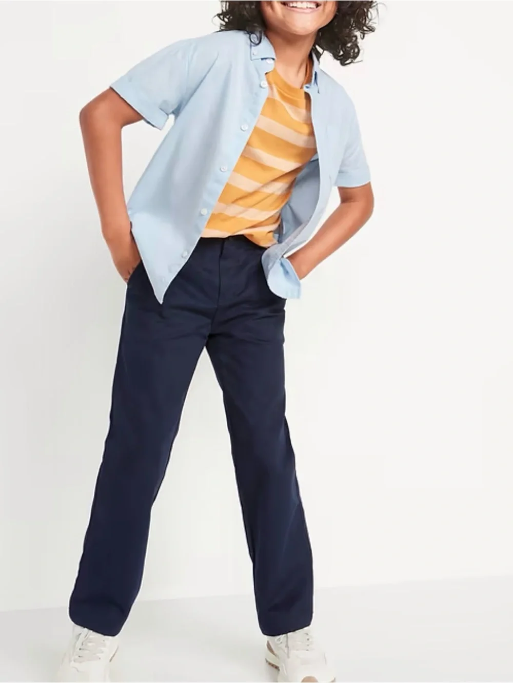 Old Navy Boys Navy Pull-On Straight Leg Pants